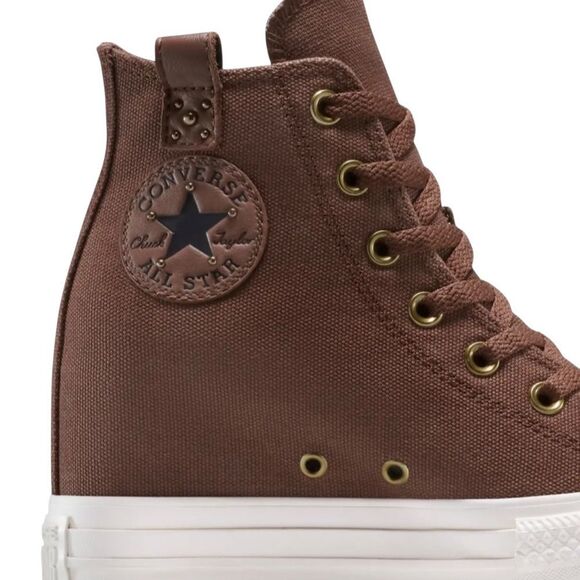 LAST Converse Women's Chuck Taylor All Star Wedge Platform Studded Western Brown - Picture 12 of 12